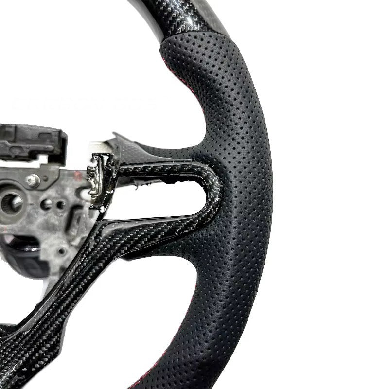 Volante Honda Civic 8va Generación 2005-2012 fibra de carbono/cuero perforado