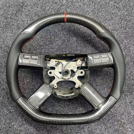 Volante SRT 2005-2010 Charger, Challenger, 300C Fibra de Carbono/Cuero Liso