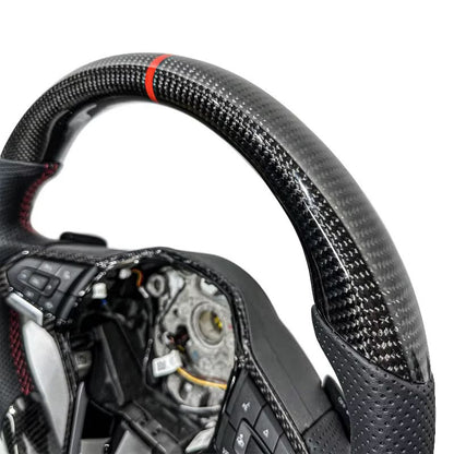 Volante VW 2020+ Fibra de Carbono/Cuero Perforado