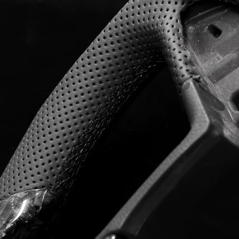 Volante SEAT/Cupra Ibiza, Leon, 2014-2020 Fibra Forjada/LEDs/Cuero perforado