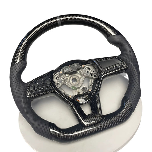 Volante Nissan 2020+ Versa/Sentra/Altima/NP300 Fibra de Carbono & Cuero Perforado