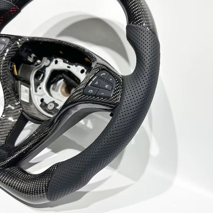 Volante Mercedes Benz Clase C (W205) 2015-2018 Fibra de Carbono/Cuero Perforado