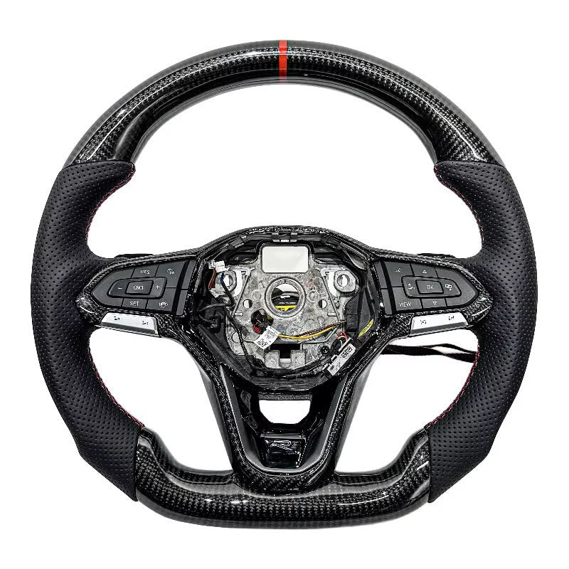 Volante VW 2020+ Fibra de Carbono/Cuero Perforado