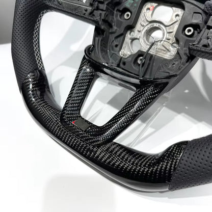 Volante Audi A/S/Q 3, 4, 5, 7, 8 2017+ Fibra de Carbono/Cuero Perforado