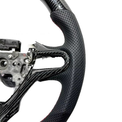Volante Honda Civic 8va Generación 2005-2012 fibra de carbono/cuero perforado