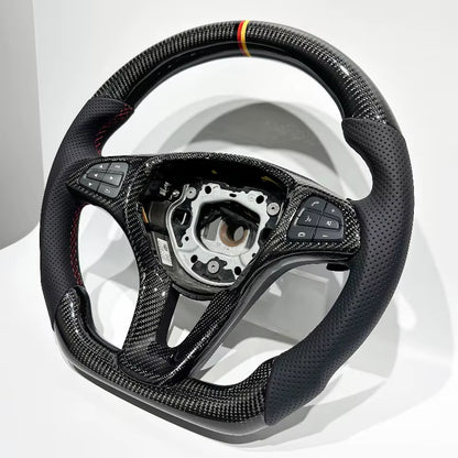 Volante Mercedes Benz Clase C (W205) 2015-2018 Fibra de Carbono/Cuero Perforado
