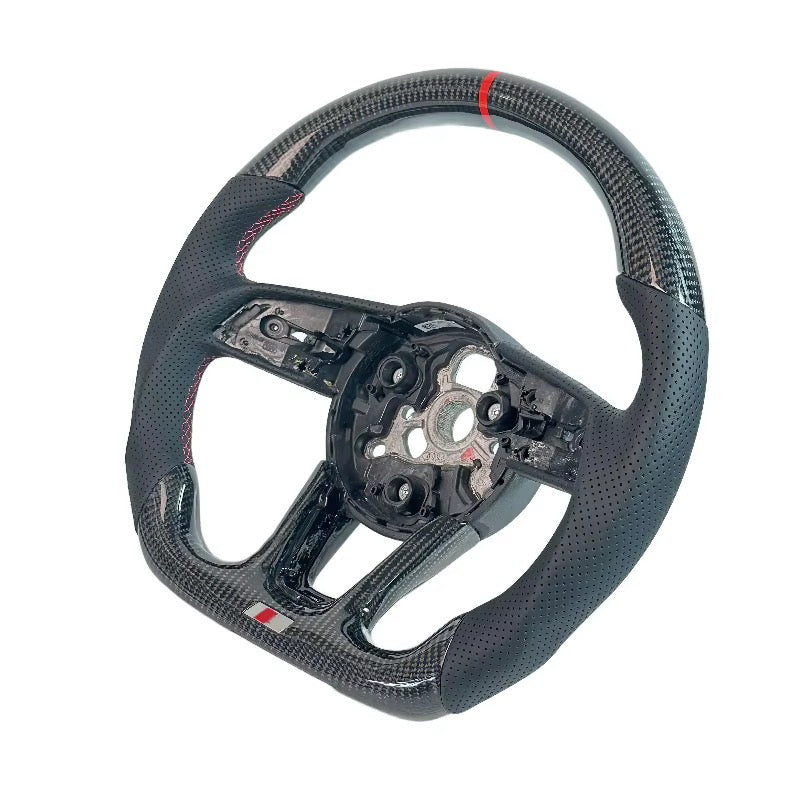 Volante Audi A/S/RS 3, 4, 5 2017+ Fibra de carbono/Cuero perforado