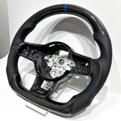 EN STOCK VW GTI Mk7-7.5 Volante de Fibra de Carbono/Cuero Perforado/Detalles Azules