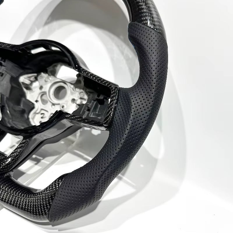 EN STOCK VW GTI Mk7-7.5 Volante de Fibra de Carbono/Cuero Perforado/Detalles Azules