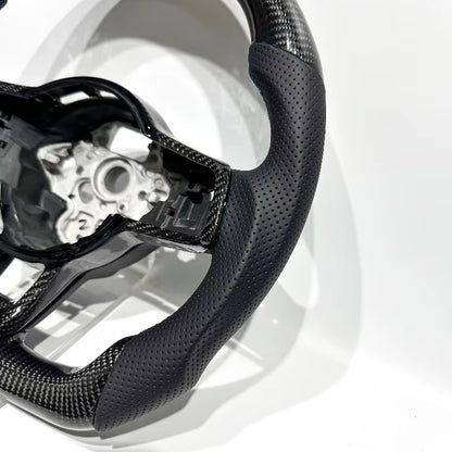 EN STOCK VW GTI Mk7-7.5 Volante de Fibra de Carbono/Cuero Perforado/Detalles Azules