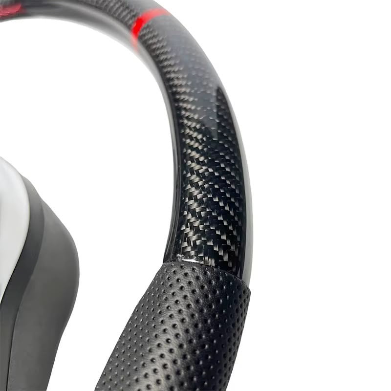 Volante compatible con modelos SportLine 2013-2019 Fibra de Carbono/Cuero Perforado
