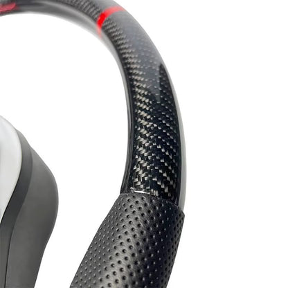 Volante compatible con modelos SportLine 2013-2019 Fibra de Carbono/Cuero Perforado