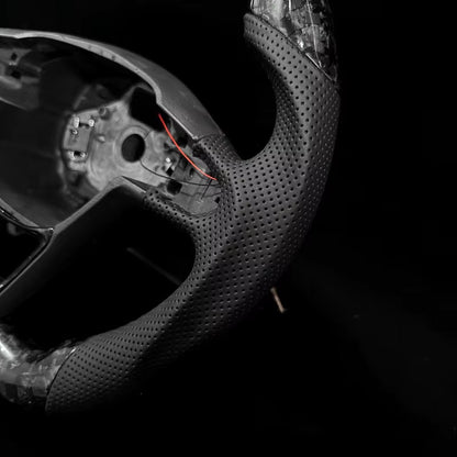 Volante SEAT/Cupra Ibiza, Leon, 2014-2020 Fibra Forjada/LEDs/Cuero perforado