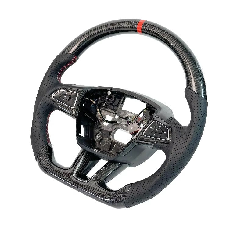 Volante Focus MK3 Faclift 2015-2019 Fibra de Carbono/Cuero Perforado