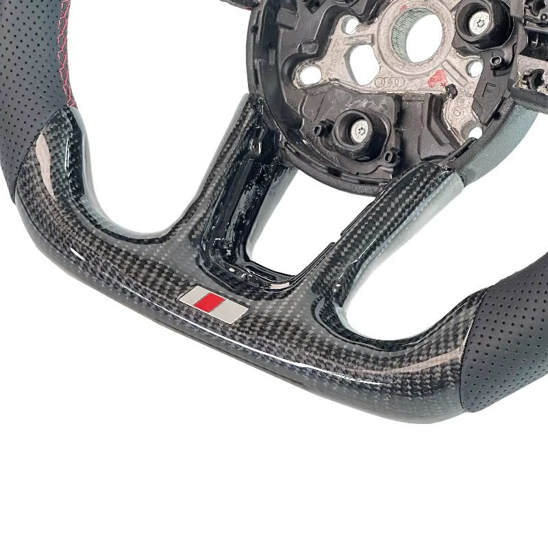 Volante Audi A/S/RS 3, 4, 5 2017+ Fibra de carbono/Cuero perforado