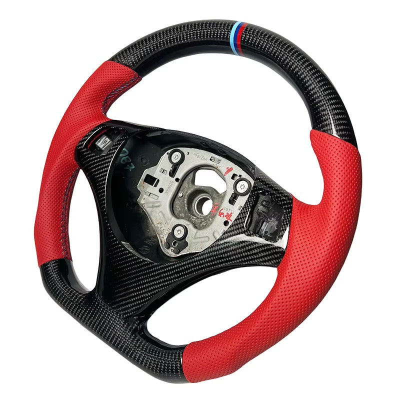 Volante BMW E8X, E9X Fibra de Carbono/Cuero rojo