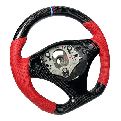 Volante BMW E8X, E9X Fibra de Carbono/Cuero rojo