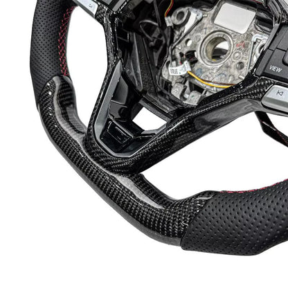 Volante VW 2020+ Fibra de Carbono/Cuero Perforado