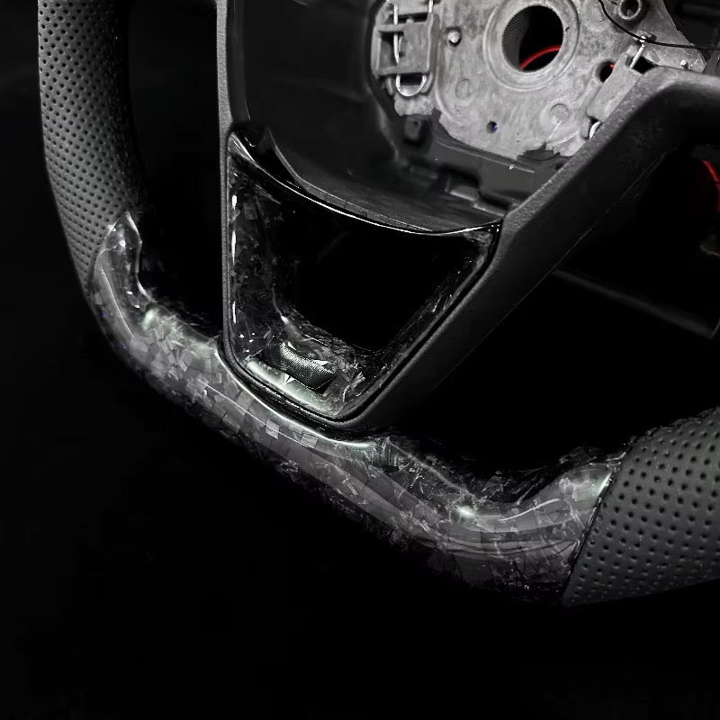 Volante SEAT/Cupra Ibiza, Leon, 2014-2020 Fibra Forjada/LEDs/Cuero perforado