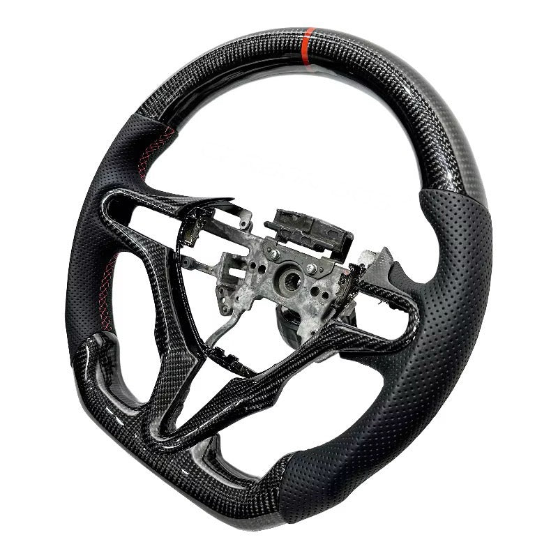Volante Honda Civic 8va Generación 2005-2012 fibra de carbono/cuero perforado