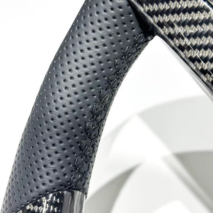 Volante Mustang 2007-2014 fibra de carbono/cuero perforado