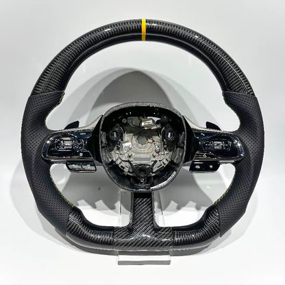 Volante Dodge Attitude 2024+ Fibra de Carbono/Cuero Perforado