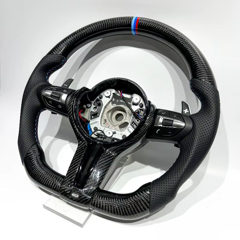 EN STOCK BMW F10/F20/F30/F40/F80 Volante de Fibra de Carbono/Cuero Perforado/Detalles Msport