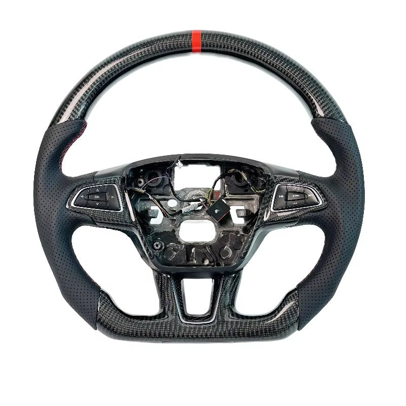 Volante Focus MK3 Faclift 2015-2019 Fibra de Carbono/Cuero Perforado