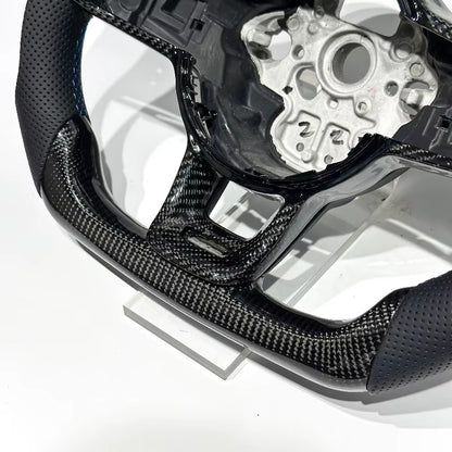 EN STOCK VW GTI Mk7-7.5 Volante de Fibra de Carbono/Cuero Perforado/Detalles Azules