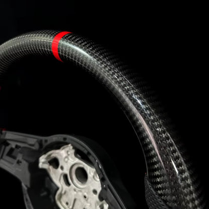 EN STOCK VW GTI Mk7-7.5 Volante de Fibra de Carbono/Cuero Perforado/Detalles rojos