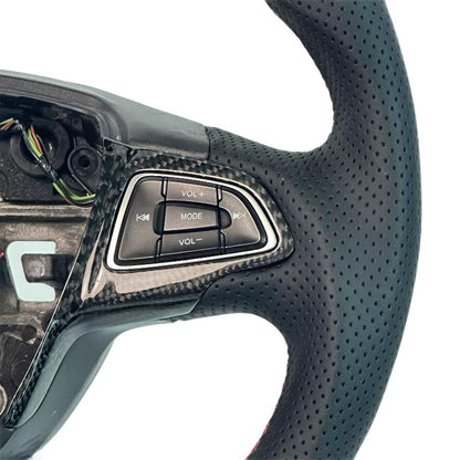 Volante Focus MK3 Facelift 2015-2019 Fibra de Carbono/Cuero Perforado