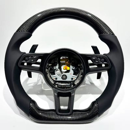 Volante Porsche 2017+ Fibra de Carbono/Cuero Perforado