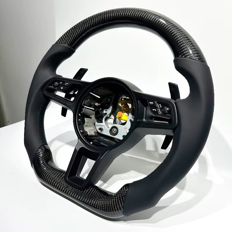 Volante Porsche 2017+ Fibra de Carbono/Cuero Perforado
