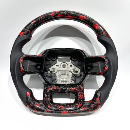 Volante F150/Lobo/Raptor/SuperSnake 2021+ Fibra de carbono forjada/Cuero liso