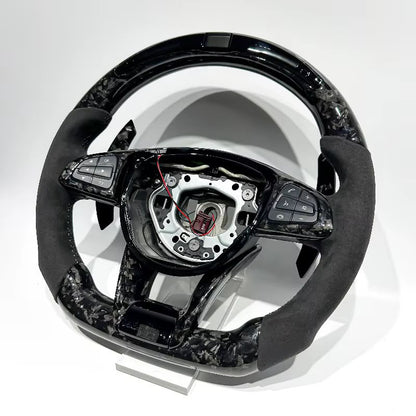 Volante Mercedes C W205 2014-2018 Fibra de Carbono Forjada/Alcantara Italiana/LEDs